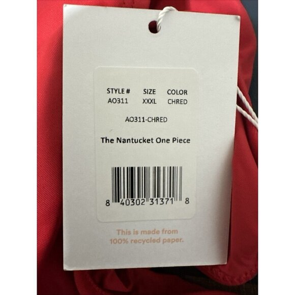 Andie Nantucket XXXL US 20 1 Piece Swimsuit Red NWT One Shoulder 9552 - Picture 16 of 16